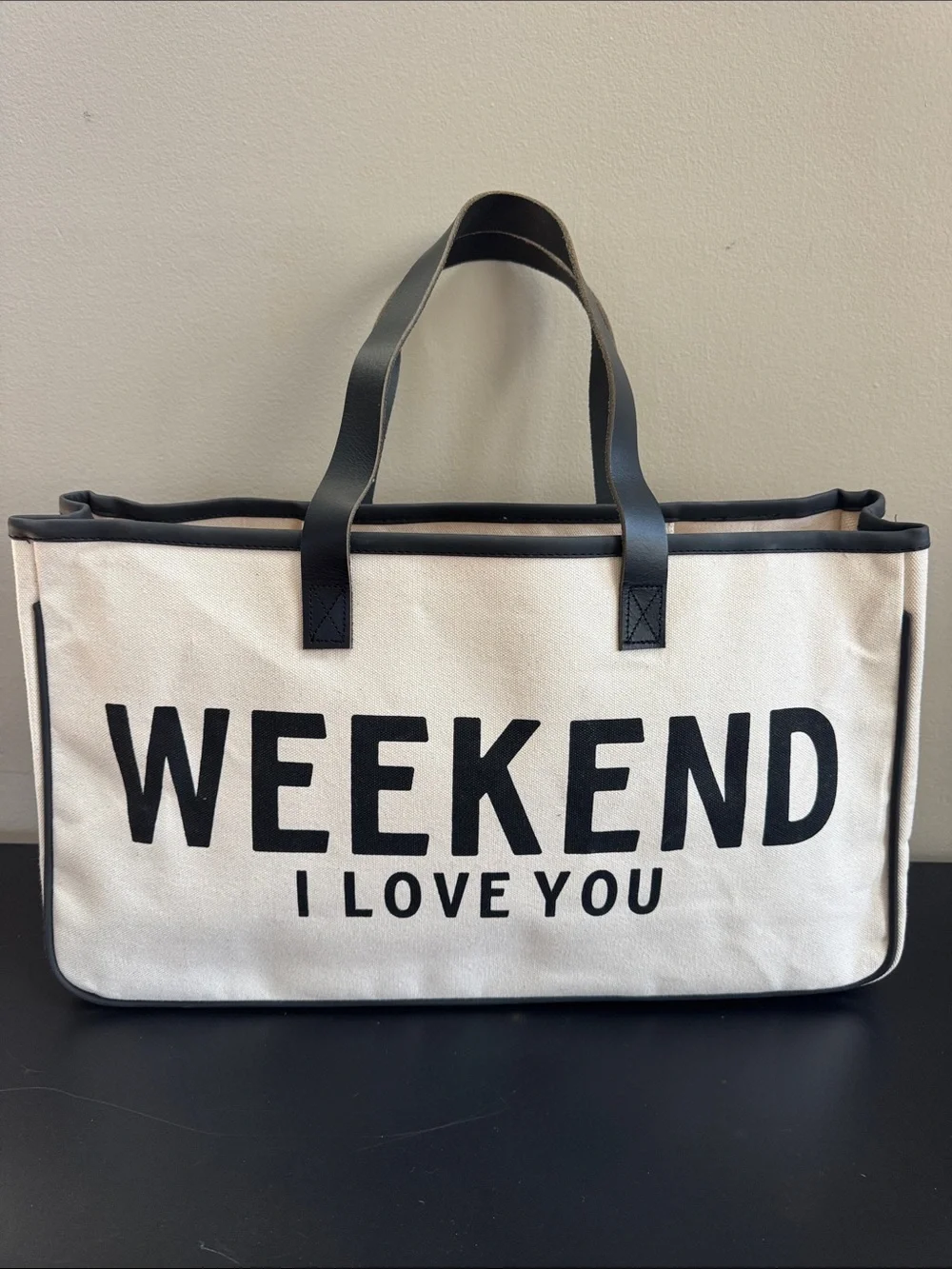 Santa Barbara Design Studio Canvas Tote Weekend Weekend I Love You - NEW